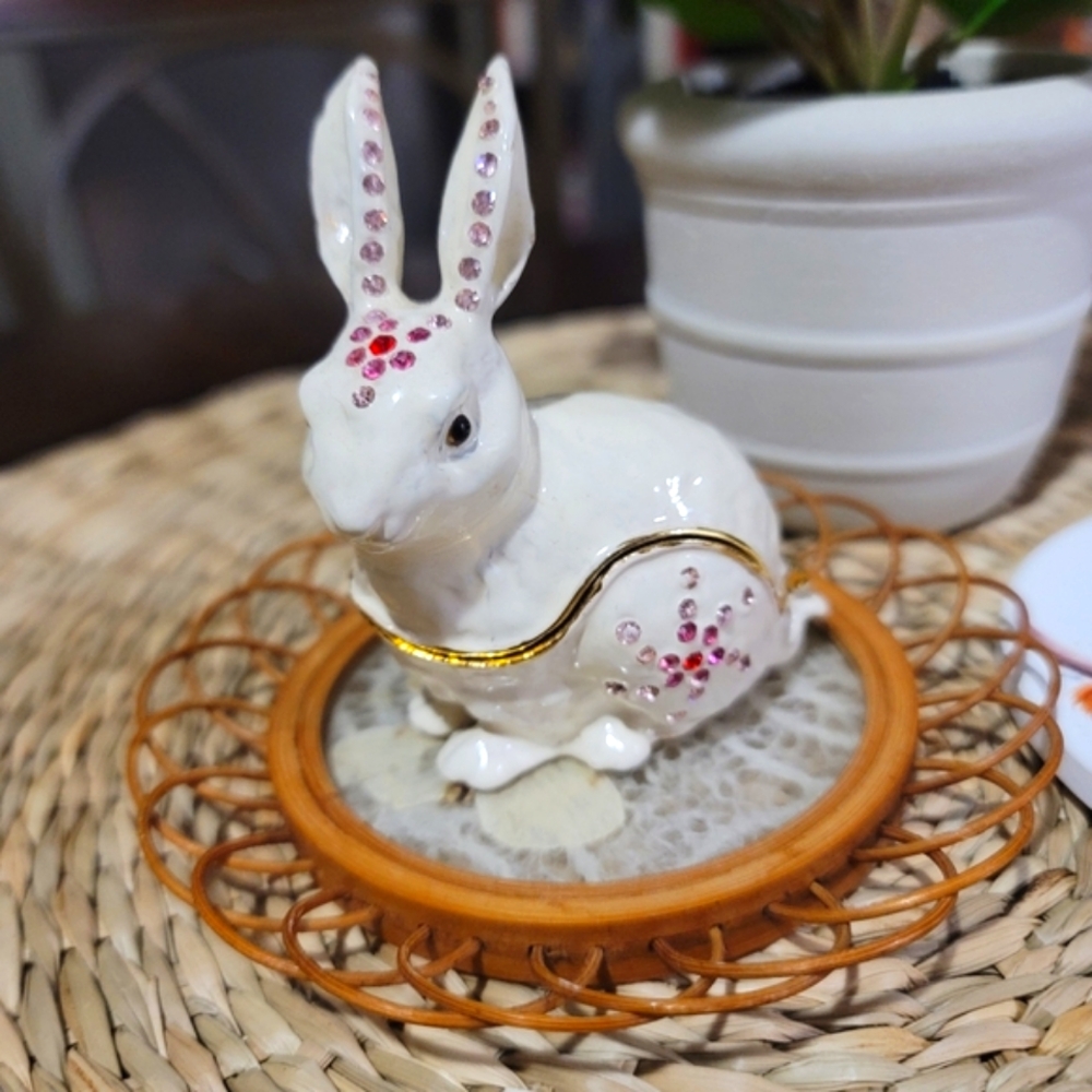 Bejeweled Rabbit Trinket Box - Picture 2 of 5